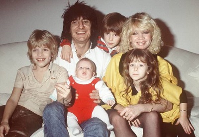 Jo Wood with her husband and children. Know about Jo Wood's personal life, marriage, husband, children, nuptial, wedding date and venue and other marital details